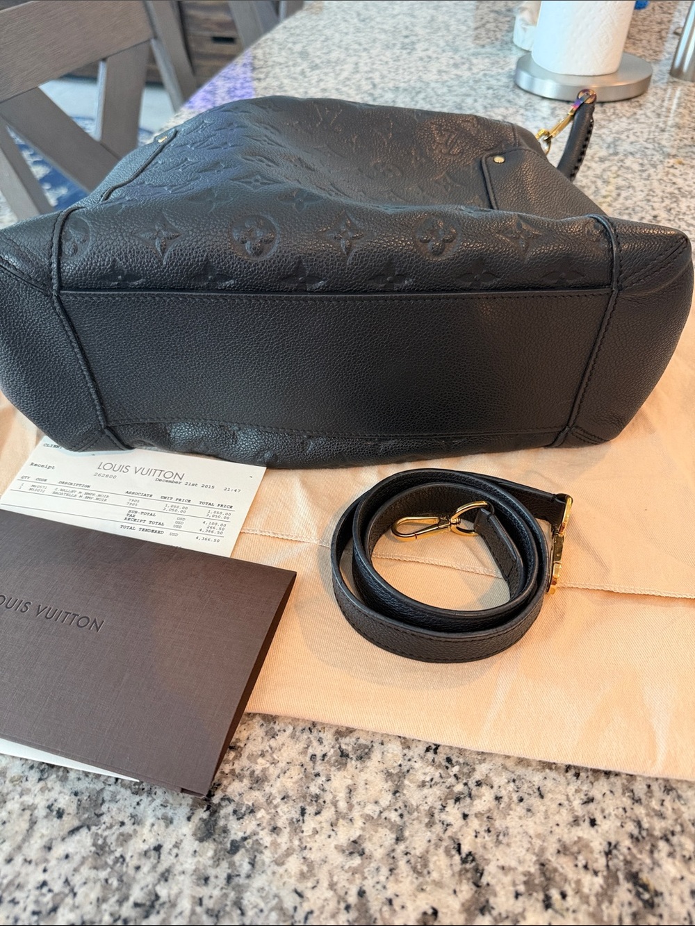 Louis Vuitton Black Monogram Empreinte Leather Bagatelle M Hobo Shoulder Bag - Picture 6 of 10